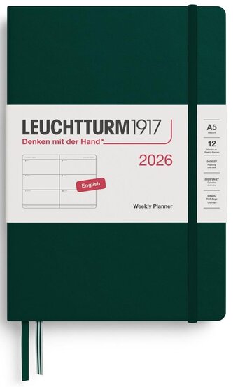 Weekly Planner 2026 Medium (A5) Forest Green