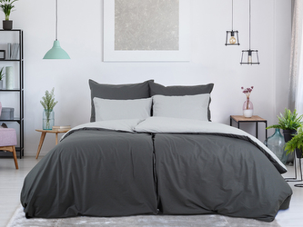 B.E.S. - Petrovice, s.r.o. Povlečení BAVLNA Double face ZIP - Antracit/Šedá Rozměr: 200 x 220 + 2x 70 x 90