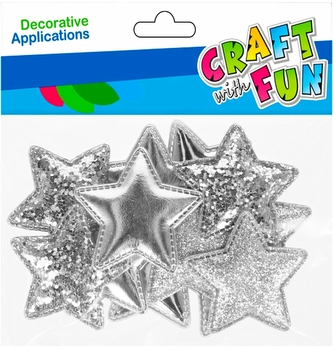Ozdoba dekoracyjna samoprzylepna Gwiazdka srebrna 16szt. Boże Narodzenie CRAFT WITH FUN 521545