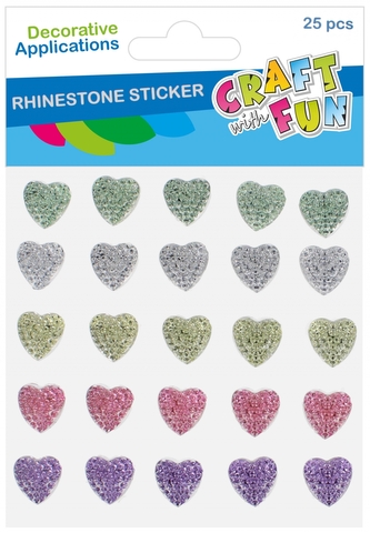 Ozdoby dekoracyjne samoprzylepne Kryształki Serce op.25 szt. Walentynki CRAFT WITH FUN 545777