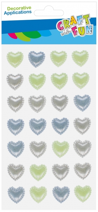 Ozdoba dekoracyjna perłowa samoprzylepna Serce niebieskie/zielone 28szt  Walentynki CRAFT WITH FUN 531839 Ozdoba dekoracyjna perłowa samoprzylepna Serce niebieskie/zielone 28szt  Walentynki CRAFT WITH FUN 531839