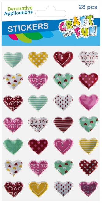 Naklejki Serce metalik op.28szt. Walentynki CRAFT WITH FUN 545814