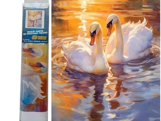 Diamantový obrázek Bílé labutě 30 x 40 cm