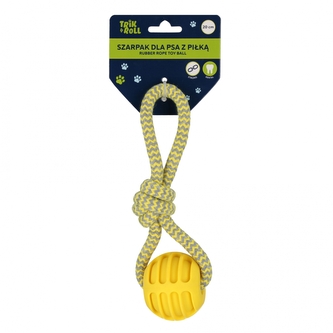 Zabawka dla psa Szarpak 20 cm z piłką żółty TRIK&ROLL 560701