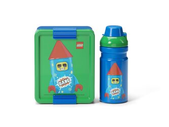 LEGO Rocket svačinový set (láhev a box) - modrá/zelená