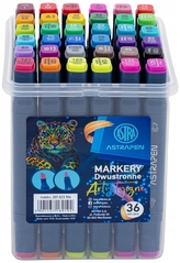 Markery artystyczne 36 kolorów kwadratowe dwustronne Astrapen, Astra