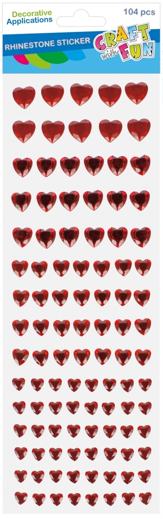 Ozdoby dekoracyjne samoprzylepne Kryształki Serce op104szt. Walentynki CRAFT WITH FUN 545776 Ozdoby dekoracyjne samoprzylepne Kryształki Serce op104szt. Walentynki CRAFT WITH FUN 545776