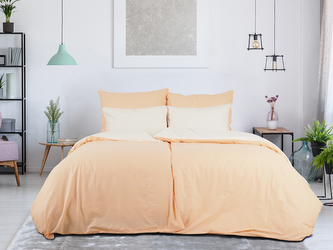 B.E.S. - Petrovice, s.r.o. Povlečení BAVLNA Double face ZIP - Meruňková/Popelavá Rozměr: 140 x 200 + 70 x 90