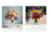kalendář 2026 nástěnný malý Kytice 1061637