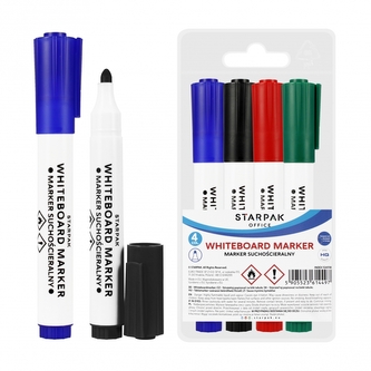 Marker suchościeralny okrągły 4 kolory w etui STARPAK 524558
