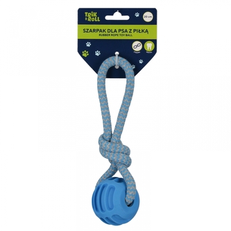 Zabawka dla psa Szarpak 20 cm z piłką niebieski TRIK&ROLL 560875