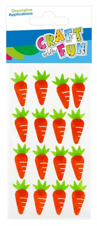 Ozdoba dekoracyjna filcowa samoprzylepna Marchewki 16szt. CRAFT WITH FUN 531708 Ozdoba dekoracyjna filcowa samoprzylepna Marchewki 16szt. CRAFT WITH FUN 531708