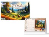 kalendář 2026 stolní Příroda na plátně 1061676