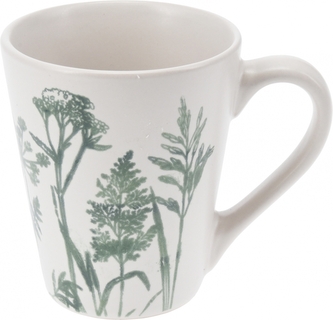 Kameninový hrnek Poly 360 ml bílý-zelený B