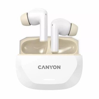 Sluchátka "Hexagon 7", bílá / béžová, TWS bezdrátová, Bluetooth 5.4, CANYON CNS-TWS7WB Sluchátka "Hexagon 7", bílá / béžová, TWS bezdrátová, Bluetooth 5.4, CANYON CNS-TWS7WB