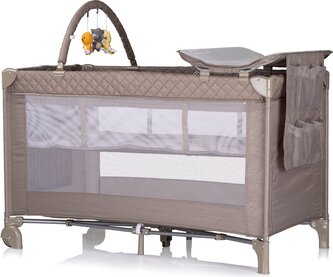 CHIPOLINO Cestovní postýlka s přebalovací podložkou Luna Tiramisu