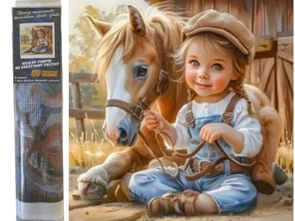 Diamantový obrázek dívka s hříbětem 30 x 40 cm