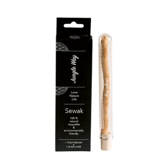 Jungle Way Zubní kartáček sewak se skleněným pouzdrem natural