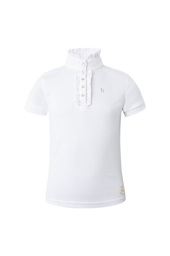 Horze Dětské závodní triko s volánky Bílá 122/128