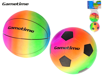 Lopta dúhový futbal/basketbal 10cm 2ks v sieťke