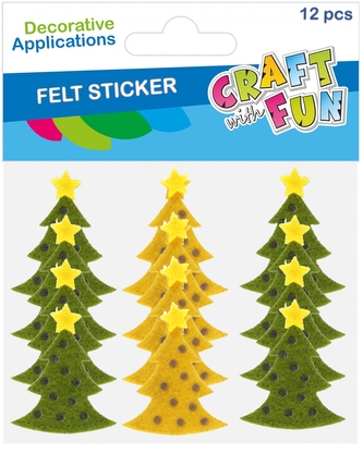 Ozdoba dekoracyjna filcowa Choinka op12szt. Mix Boże Narodzenie CRAFT WITH FUN 545857