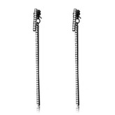 OPN1966 Černé visací ocelové náušnice