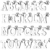 OPN1700-R Ocelová náušnice 1ks - iniciála - iniciála "R"