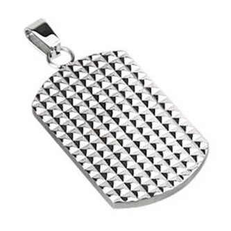 DR1090 Ocelový přívěšek - destička s výstupky