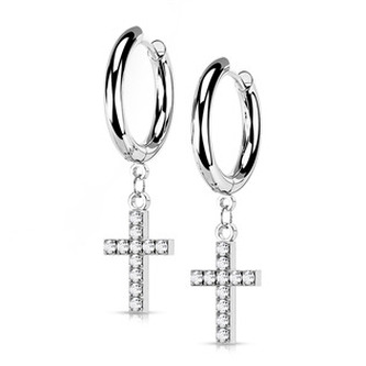 OPN1839-ST Ocelové náušnice s křížky