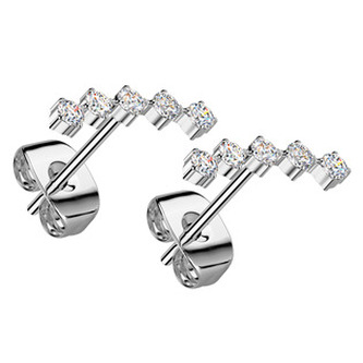 OPN2017-ST Ocelové náušnice se zirkony