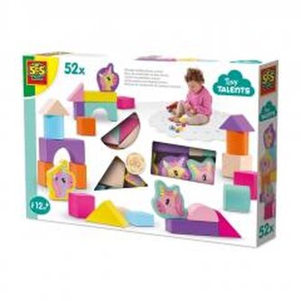 Klocki drewniane Jednorożec 52el