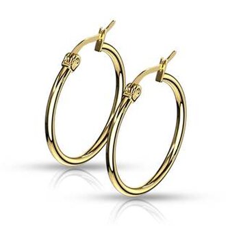 OPN1190-25 Zlacené ocelové náušnice - kruhy 25 mm
