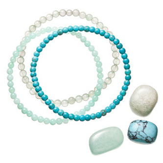 EG7265 Náramky s minerálními kameny avanturín, howlit a amazonit