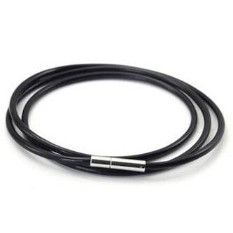 LR1116-030-55 Kaučuková šňůrka na krk černá tl. 3 mm