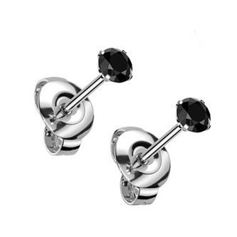 KM2023K-03 Titanové náušnice se zirkonem 3 mm