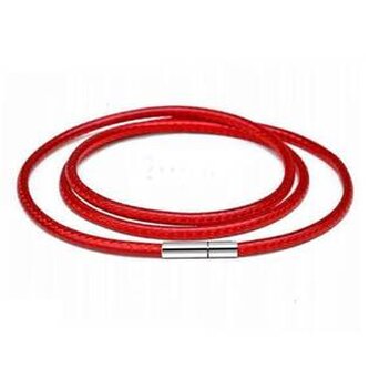 LR1141-020-55 Splétaný náhrdelník, tl. 2 mm - červená