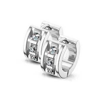 OPN1051-ST Ocelové náušnice kruhy se zirkony