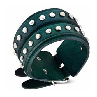 NR1190-GR Zelený pánský kožený náramek