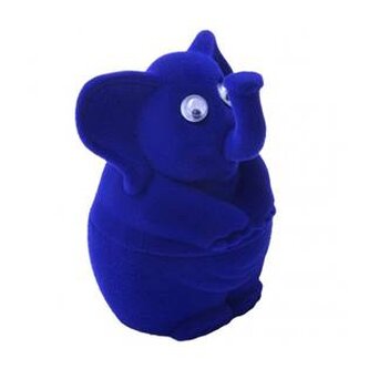 KR0082-B Dárková krabička semiš - slon modrý