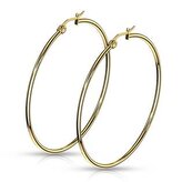 OPN1190-55 Zlacené ocelové náušnice - kruhy 55 mm