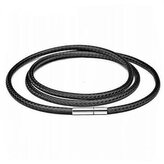 LR1140-015-50 Splétaný náhrdelník, tl. 1,5 mm - černá