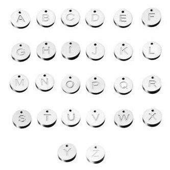 OK1420-V Drobný ocelový přívěšek - kolečko - iniciála - iniciála "V"