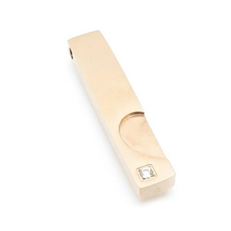 OK1453-L Zlacený ocelový přívěšek - hranolek, levá polovina