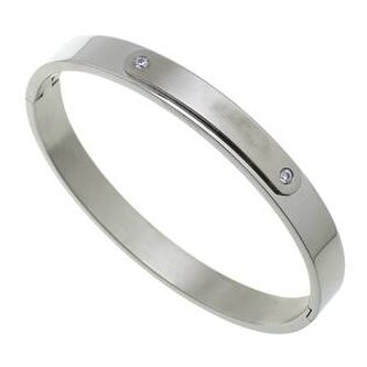 OPA1477 Ocelový náramek otevírací s destičkou, šíře 6 mm