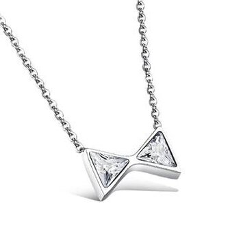 OPD0059 Ocelový řetízek s přívěškem - mašlička