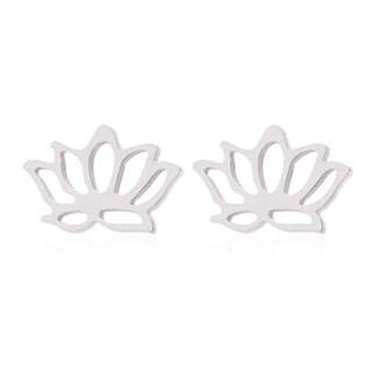 OPN1726-ST Ocelové náušnice lotosový květ - květiny