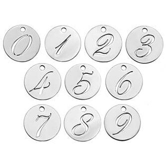 OK1172-6 Drobný kulatý ocelový přívěšek - číslice
