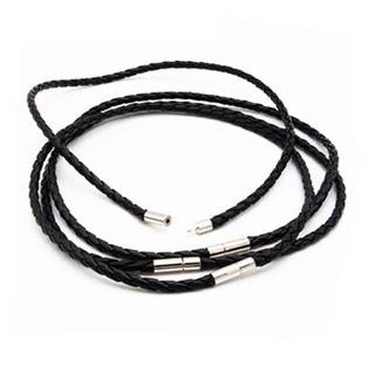 LR1102-50 Splétaná šňůrka na krk černá, tl. 4 mm