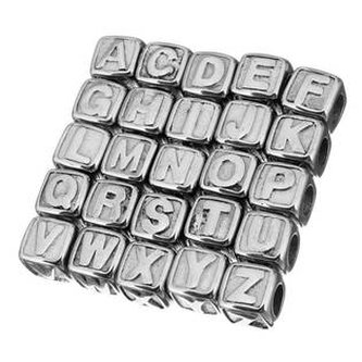 K0011-B Navlékací ocelový přívěšek korálek - písmeno - iniciála "B"