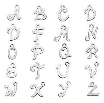 OK1307-E Drobný ocelový přívěšek - písmeno - iniciála - iniciála "E"